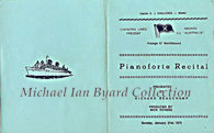 Cover of a Piano Recital programme